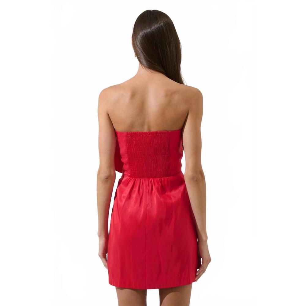 NEW SUGARLIPS strapless bow mini dress in cherry - Picture 3 of 4